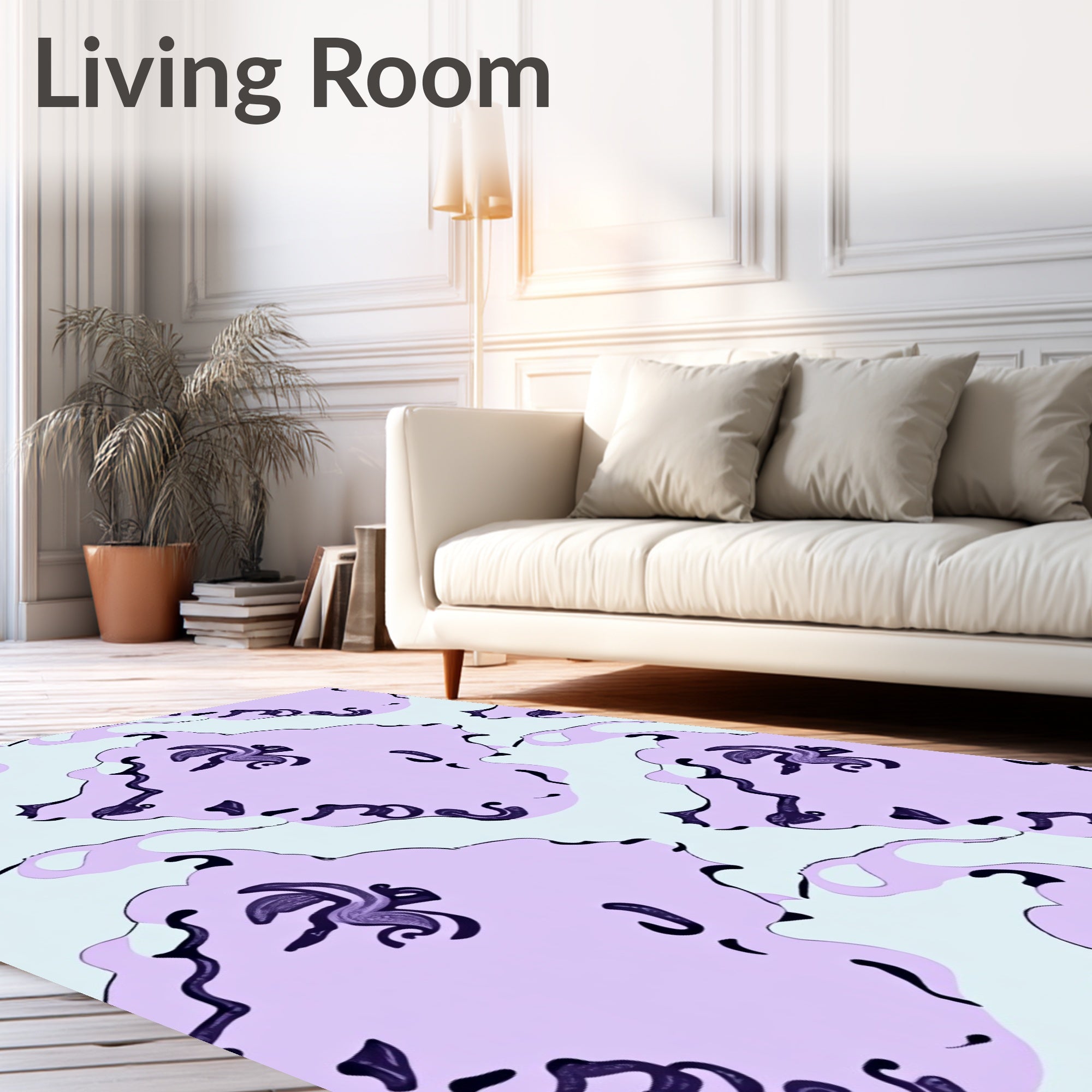 Whimsical Abstract Swirls Pattern Rug