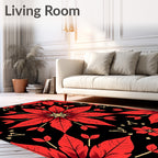Bold Red Floral Mandala Rug