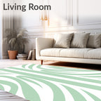 Soft Sage Abstract Stripe Motif Rug