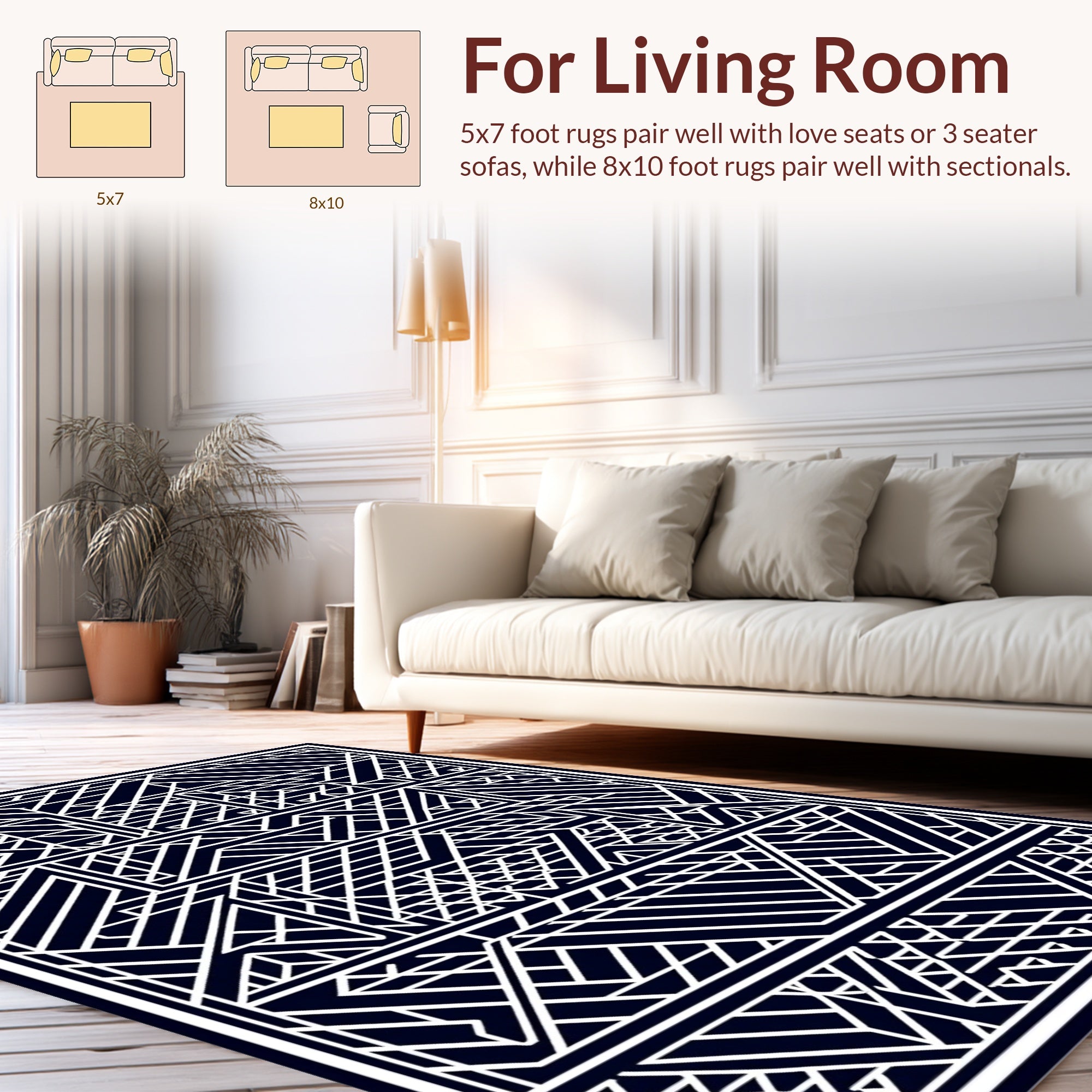 Geometric Lines And Shapes Art Deco Rug