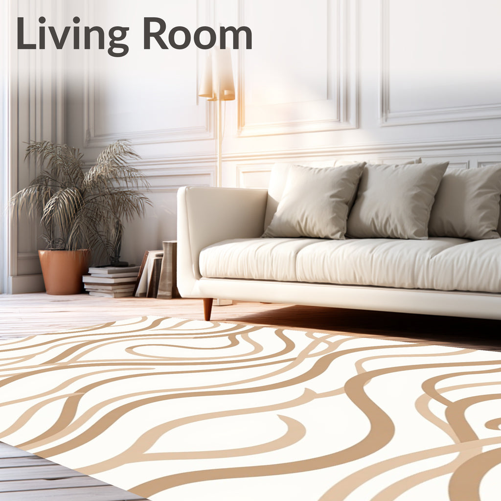 Modern Wavy Lines Pattern Rug
