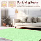 Green Outline Hexagon Patterned Rug