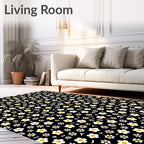 Dainty White Floral Pattern Design Rug