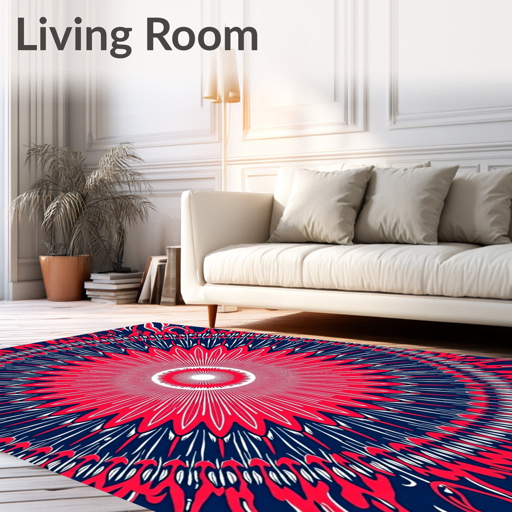 Radiating Starburst Geometric Design Rug