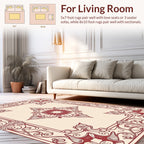 Ornate Floral Medallion Border Rug