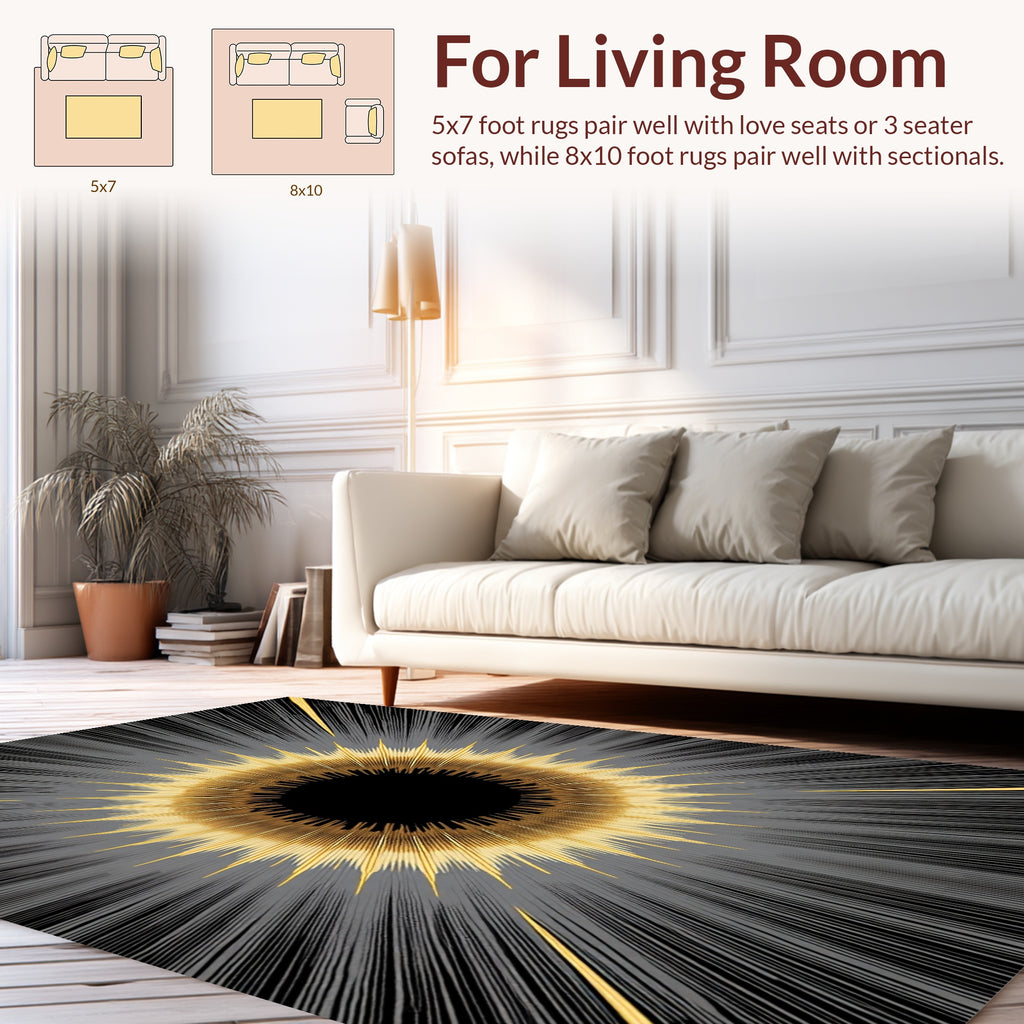Radiant Sunlight Burst Pattern Rug