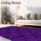 Bold Floral Sketch Purple Rug