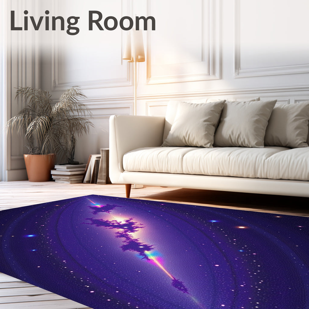 Galactic Nebula Abstract Fractal Pattern Rug