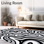Monochromatic Swirl Pattern Rug