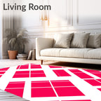 Bold Pink Geometric Diamond Pattern Rug