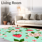 Strawberry and Daisy Pattern Design Rug