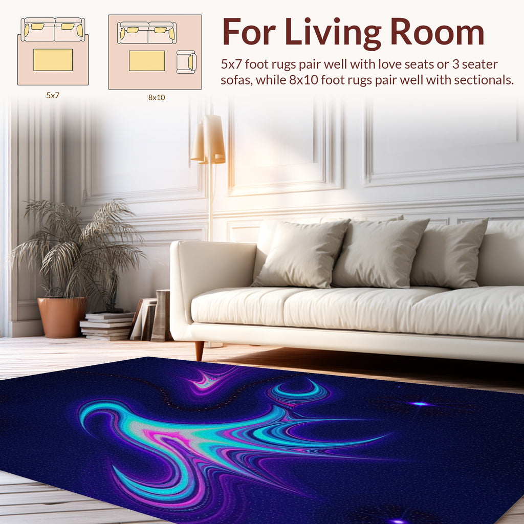 Cosmic Swirl Nebula Abstract Pattern Rug