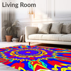 Vibrant Floral Mandala Graphic Design Rug
