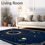Celestial Sun Moon Star Pattern Rug