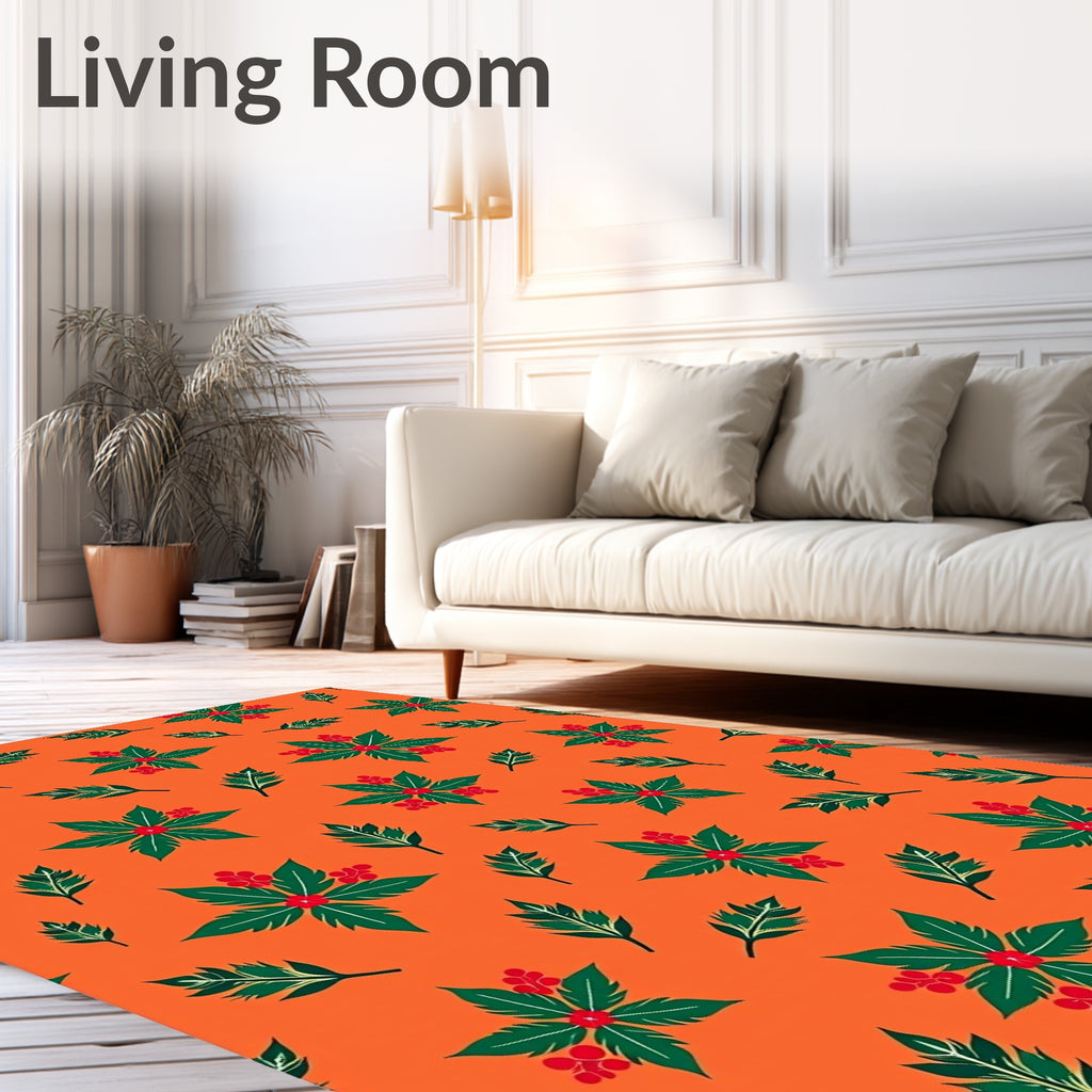 Jolly Holly Berry Festive Design Rug