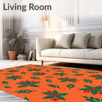 Jolly Holly Berry Festive Design Rug