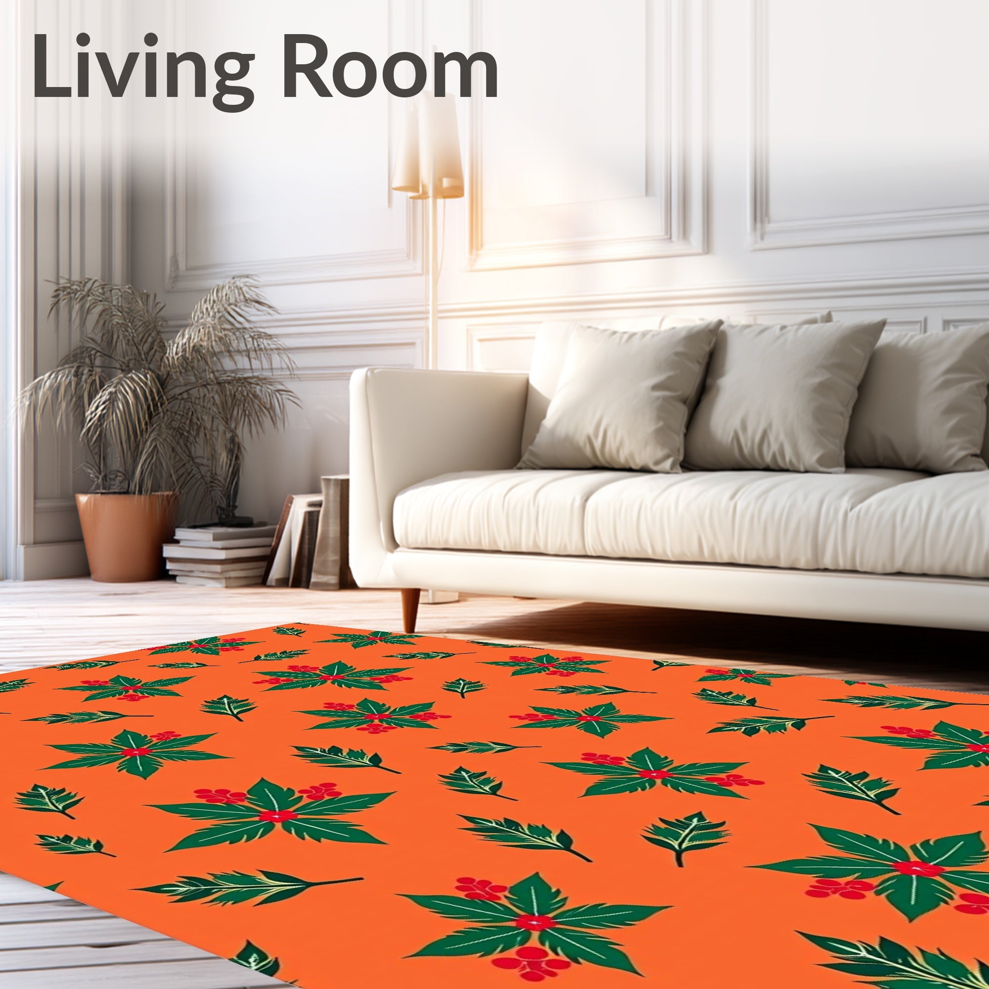 Jolly Holly Berry Festive Design Rug