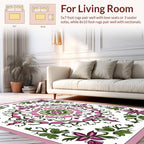 Floral Mandala With Pink And Green Accents Rug