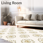 Floral Dahlia Outline Pattern Rug