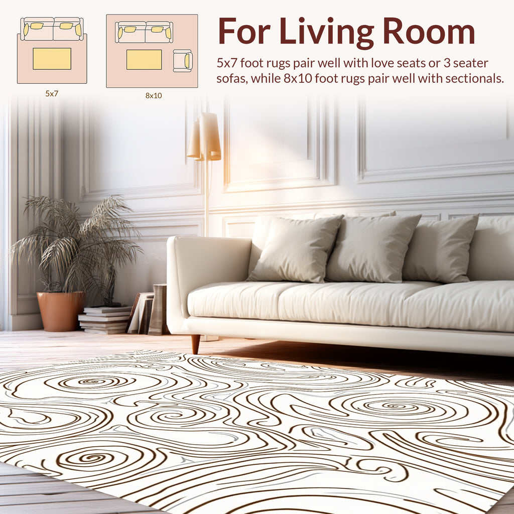 Abstract Swirl Contour Pattern Design Rug
