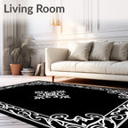 Ornate Flourish Corner Pattern Rug