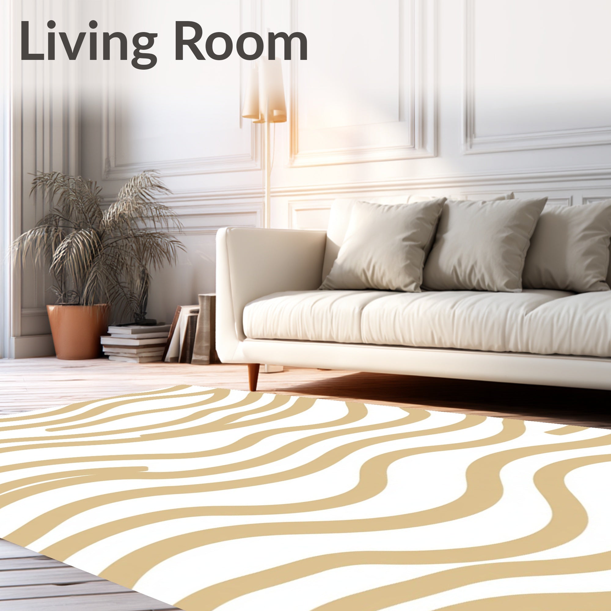 Abstract Wavy Sand Pattern Design Rug