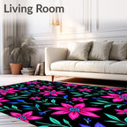 Vibrant Floral Swirls Pattern Rug