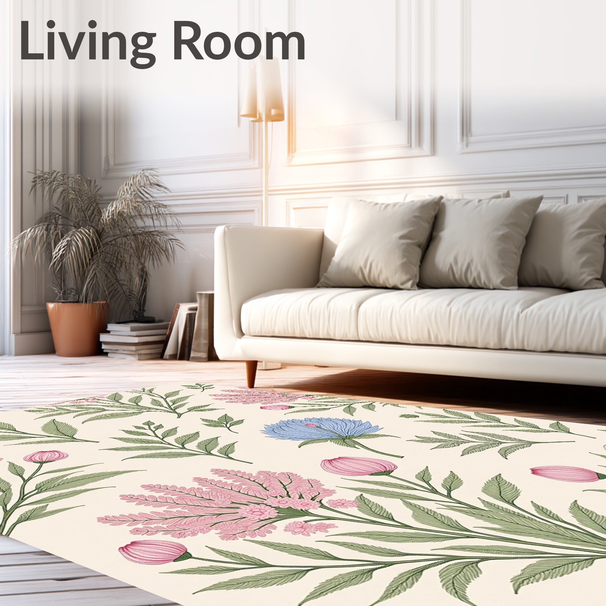 Floral Botanical Style Pattern Rug