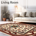 Botanical Medallion Floral Pattern Rug