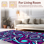 Vivid Swirls Circles Abstract Design Rug