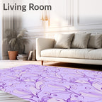Lilac Paisley Floral Swirl Design Rug