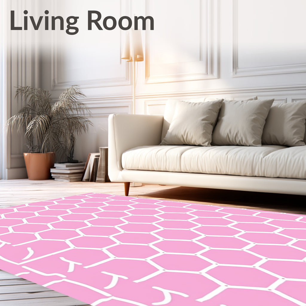Modern Geometric Hexagon Pattern Rug