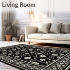 Floral Vine Border Design Rug
