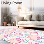 Playful Abstract Shapes Pattern Rug