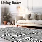 Abstract Wavy Lines Pattern Rug