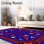 Gothic Skull Floral Pattern Rug