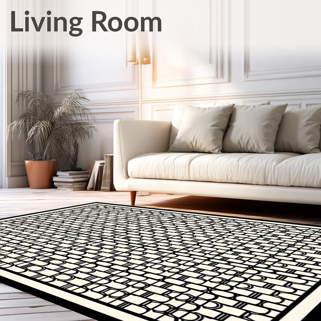 Retro Architectural Lattice Pattern Rug