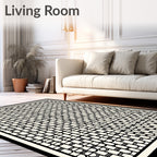 Retro Architectural Lattice Pattern Rug