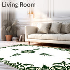 Ornate Floral Corner Border Design Rug