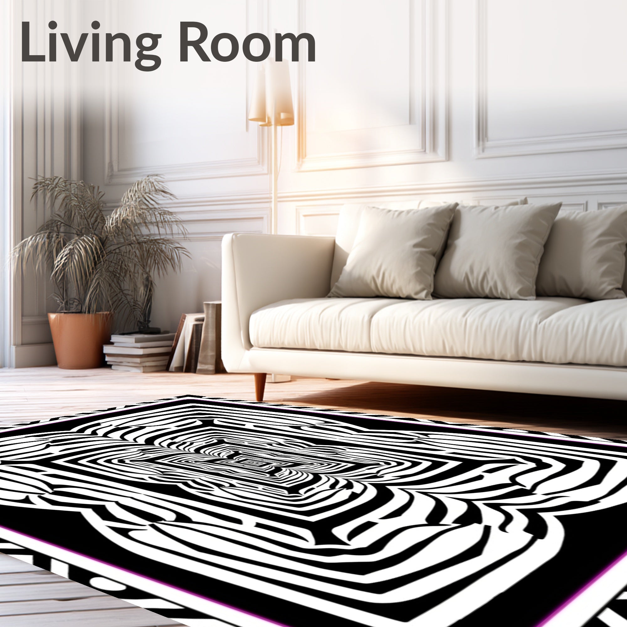Abstract Zebra Stripe Infinity Rug