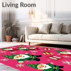 Joyful Gnome Snowflake Pattern Rug