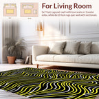 Bold Yellow 2 Tone Abstract Lines Rug