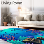 Oceanic 5 Dolphins Treasure Chest Design Rug