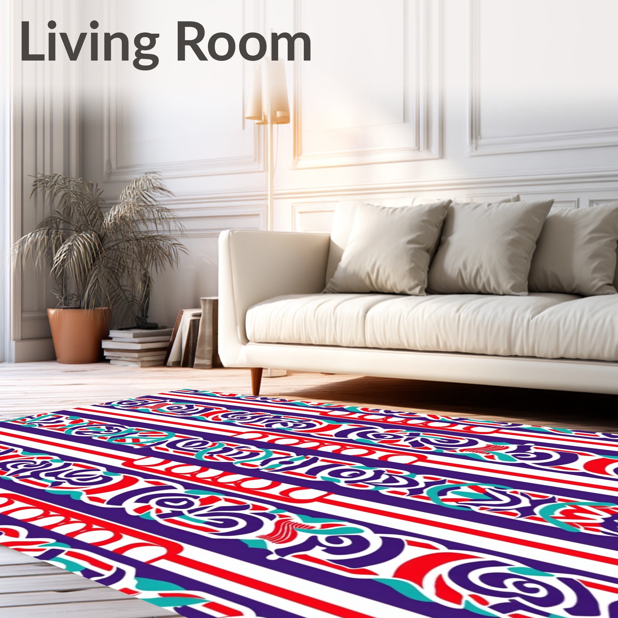 Bold Vertical Abstract Pattern Rug