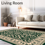 Ornate Scrollwork Geometric Ornament Design Rug