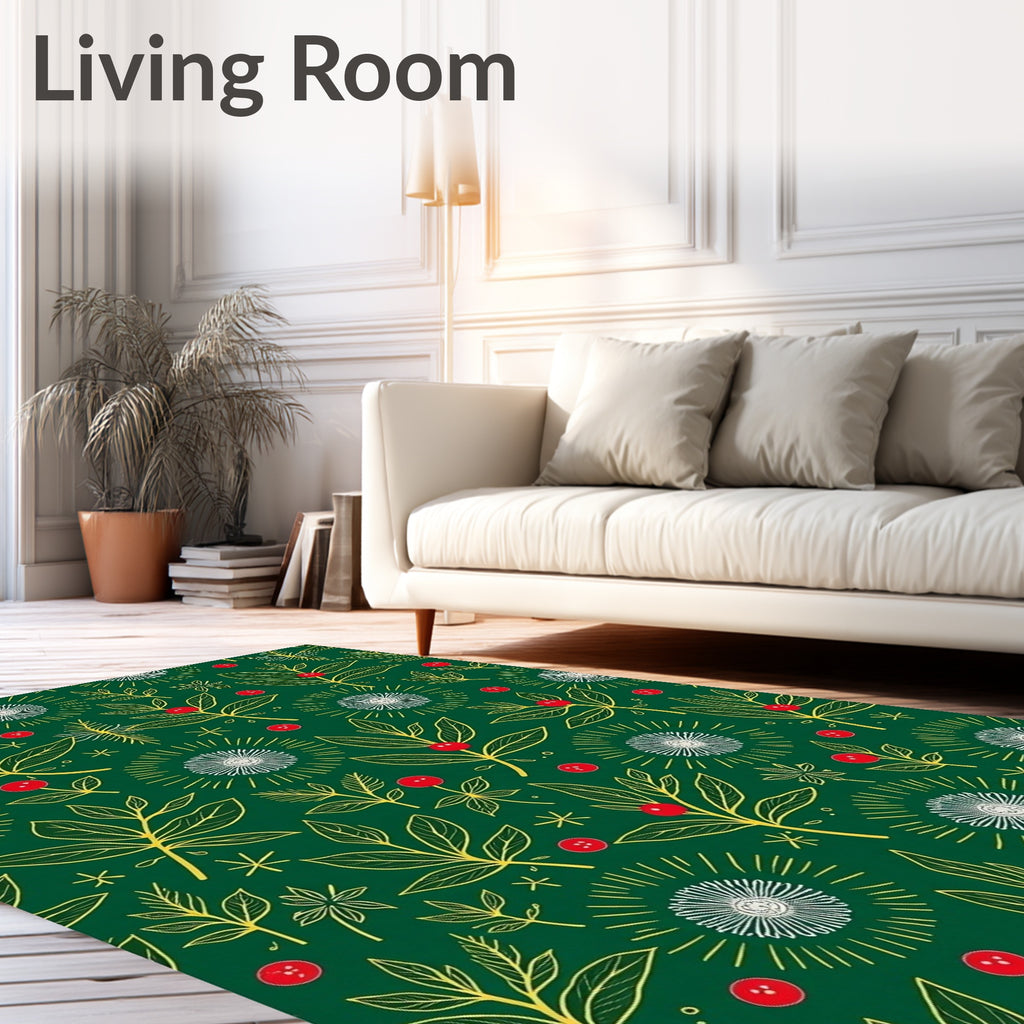 Nature Inspired Botanical Floral Design Rug