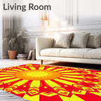 Radiant Sunburst Geometric Pattern Rug