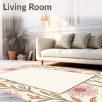 Pink Daisy Floral Pattern Rug
