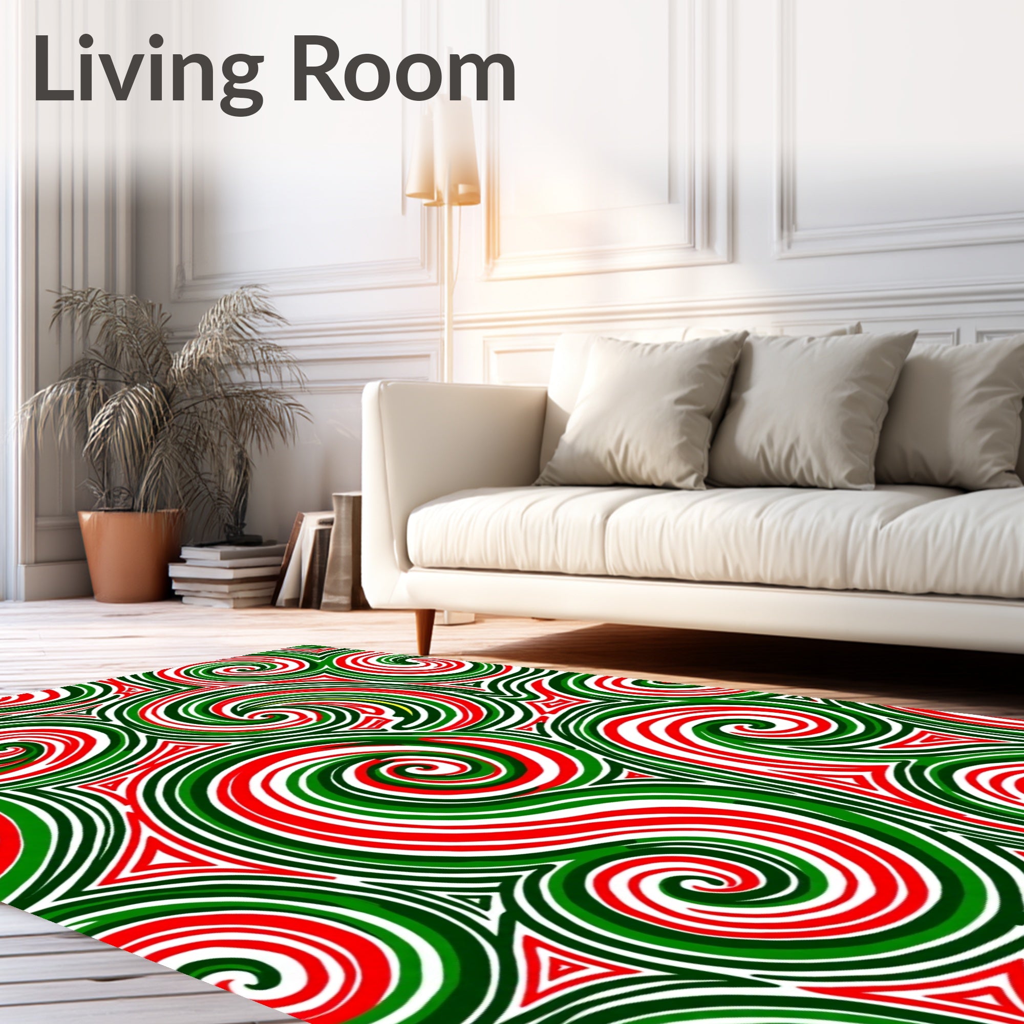 Swirling Festive Pattern Rug