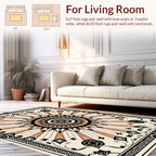 Radiant Sunburst Black Beige Rug
